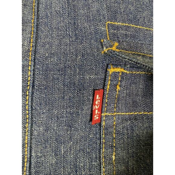 Vintage Levi's Men's Small Blue Denim Western Long Sleeve Button Down Shirt - Picture 5 of 10